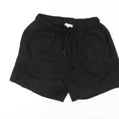 Topshop Women’s Black Cotton Cut-Off Shorts Size S Regular Casual