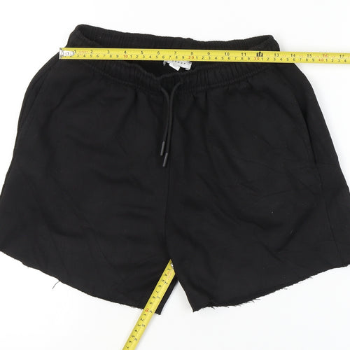 Topshop Women’s Black Cotton Cut-Off Shorts Size S Regular Casual