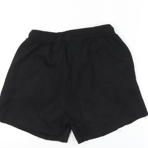 Topshop Women’s Black Cotton Cut-Off Shorts Size S Regular Casual