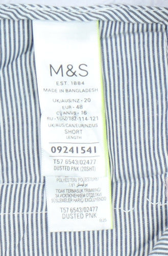 Marks and Spencer Women’s Pink Chino Straight Trousers Size 20