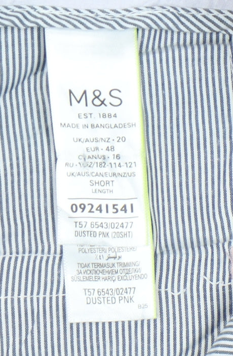 Marks and Spencer Women’s Pink Chino Straight Trousers Size 20