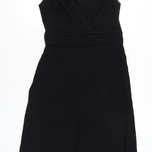 Whistles Women Black Size 12 Sheath Knee Length Dress Classic