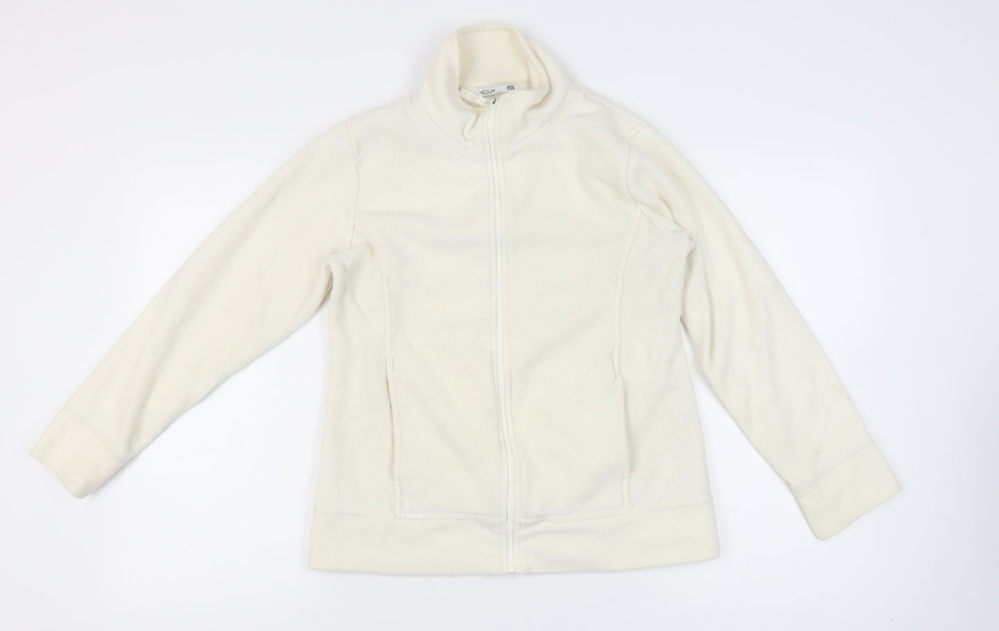 ea Womens White Fleece Full Zip Basic Jacket Size M Regular Fit