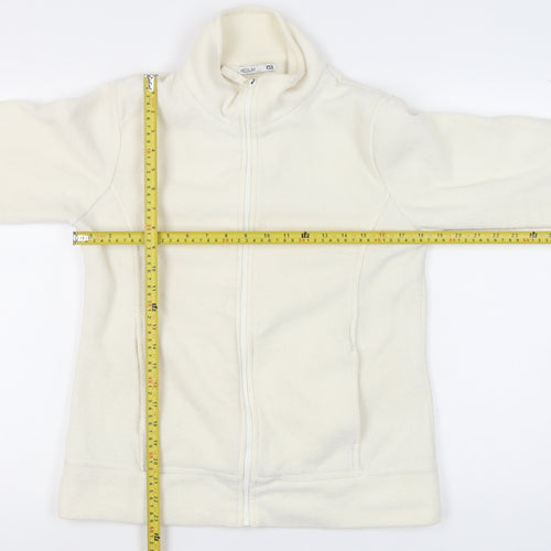 ea Womens White Fleece Full Zip Basic Jacket Size M Regular Fit