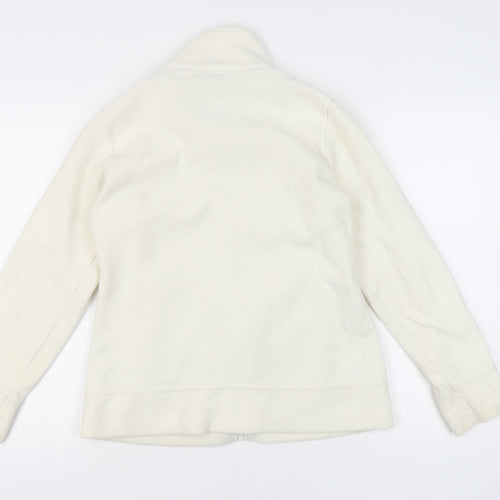 ea Womens White Fleece Full Zip Basic Jacket Size M Regular Fit