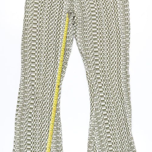 iets frans Women’s Green Logo Print Mid Rise Jersey Leggings M