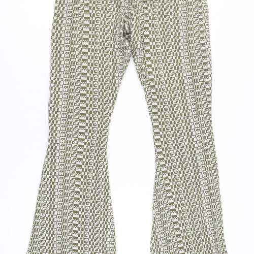 iets frans Women’s Green Logo Print Mid Rise Jersey Leggings M