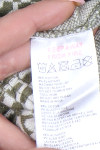 iets frans Women’s Green Logo Print Mid Rise Jersey Leggings M