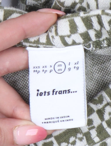 iets frans Women’s Green Logo Print Mid Rise Jersey Leggings M