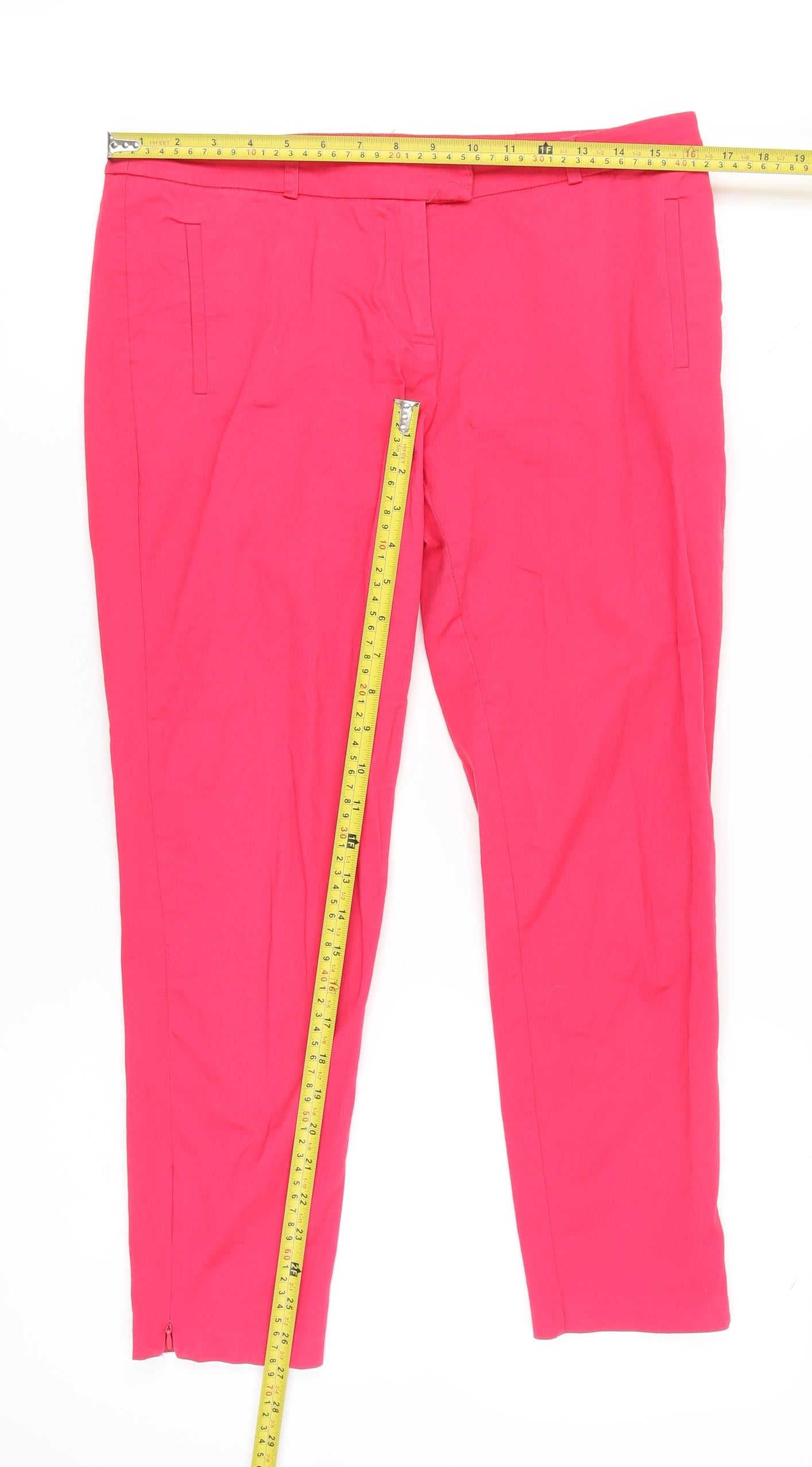 Mademoiselle R Womens Pink Chino Slim Tapered Trousers UK 12