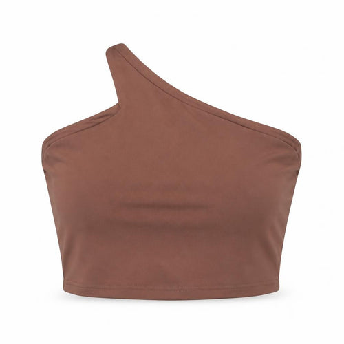 Reoria Women’s Brown One Shoulder Camisole Tank Top 2XL Slim Fit