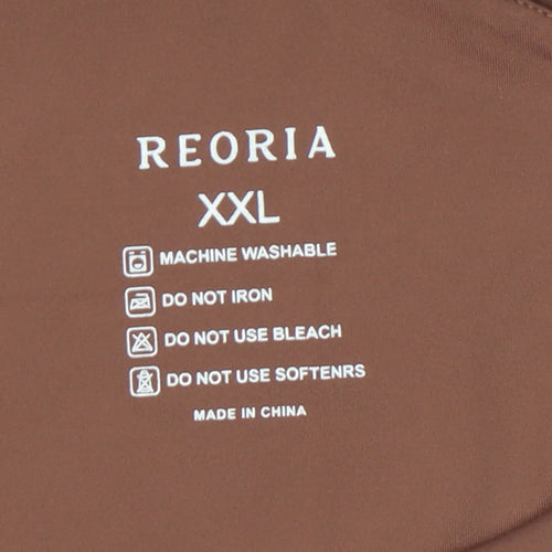 Reoria Women’s Brown One Shoulder Camisole Tank Top 2XL Slim Fit