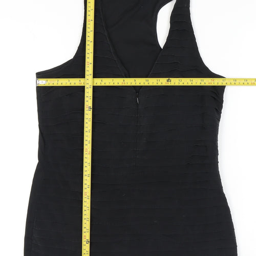 Reiss Womens Black Size 10 Sleeveless V-Neck Silk Tank Top