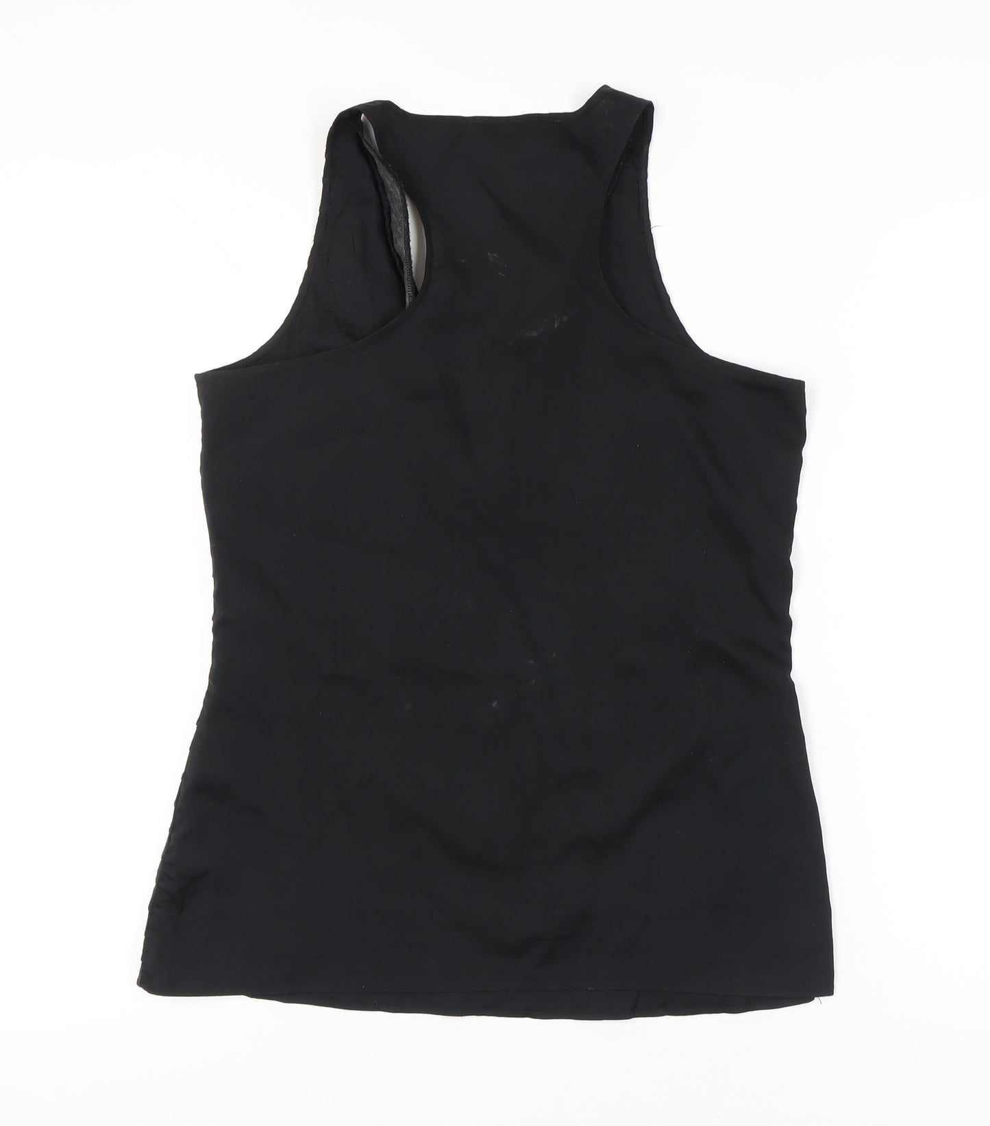 Reiss Womens Black Size 10 Sleeveless V-Neck Silk Tank Top