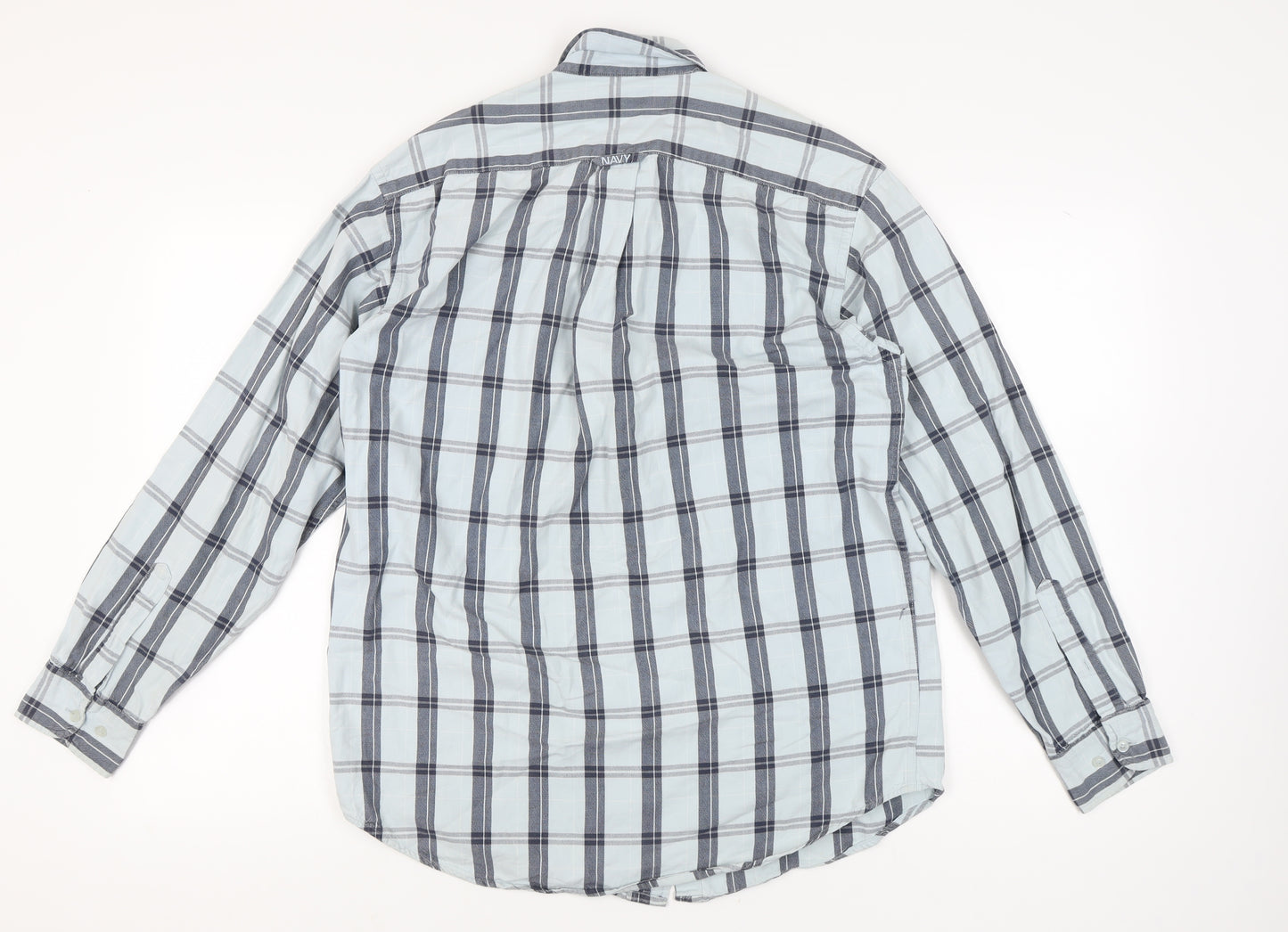 Jeff & Co Men’s Blue Check Cotton Button-Up Shirt Size S