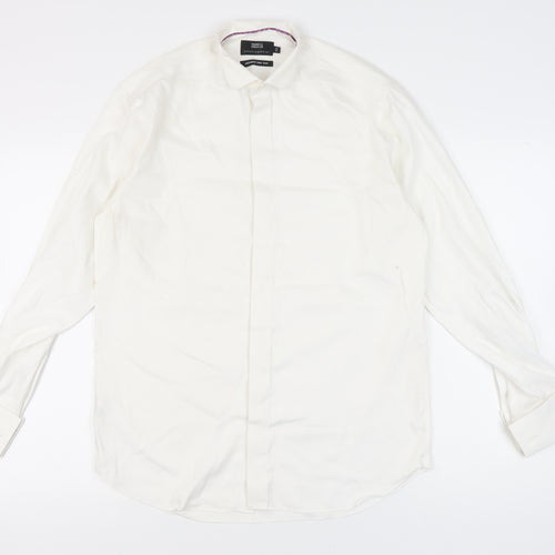 Marks & Spencer Men’s White Cotton Long Sleeve Formal Dress Shirt 15in 38cm