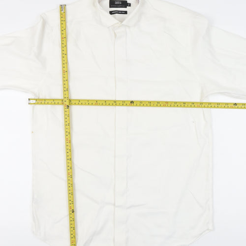 Marks & Spencer Men’s White Cotton Long Sleeve Formal Dress Shirt 15in 38cm