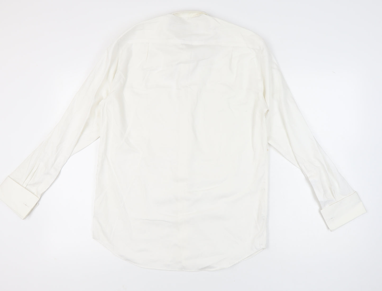 Marks & Spencer Men’s White Cotton Long Sleeve Formal Dress Shirt 15in 38cm