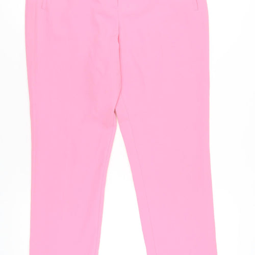 Miss Selfridge Womens Pink Size 14 Straight Leg Trousers