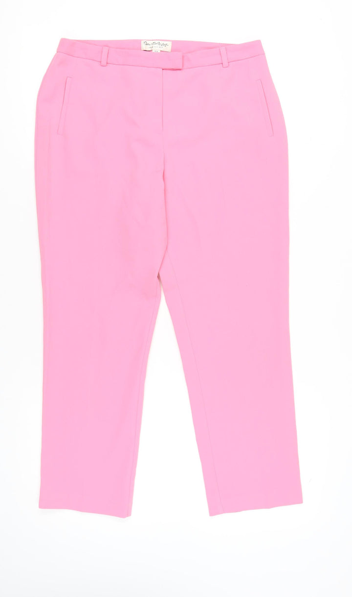 Miss Selfridge Womens Pink Size 14 Straight Leg Trousers