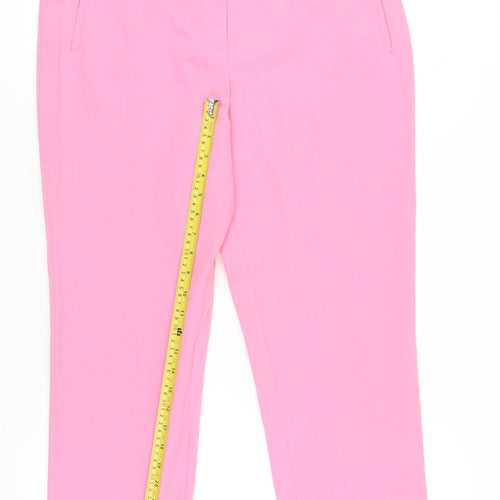Miss Selfridge Womens Pink Size 14 Straight Leg Trousers