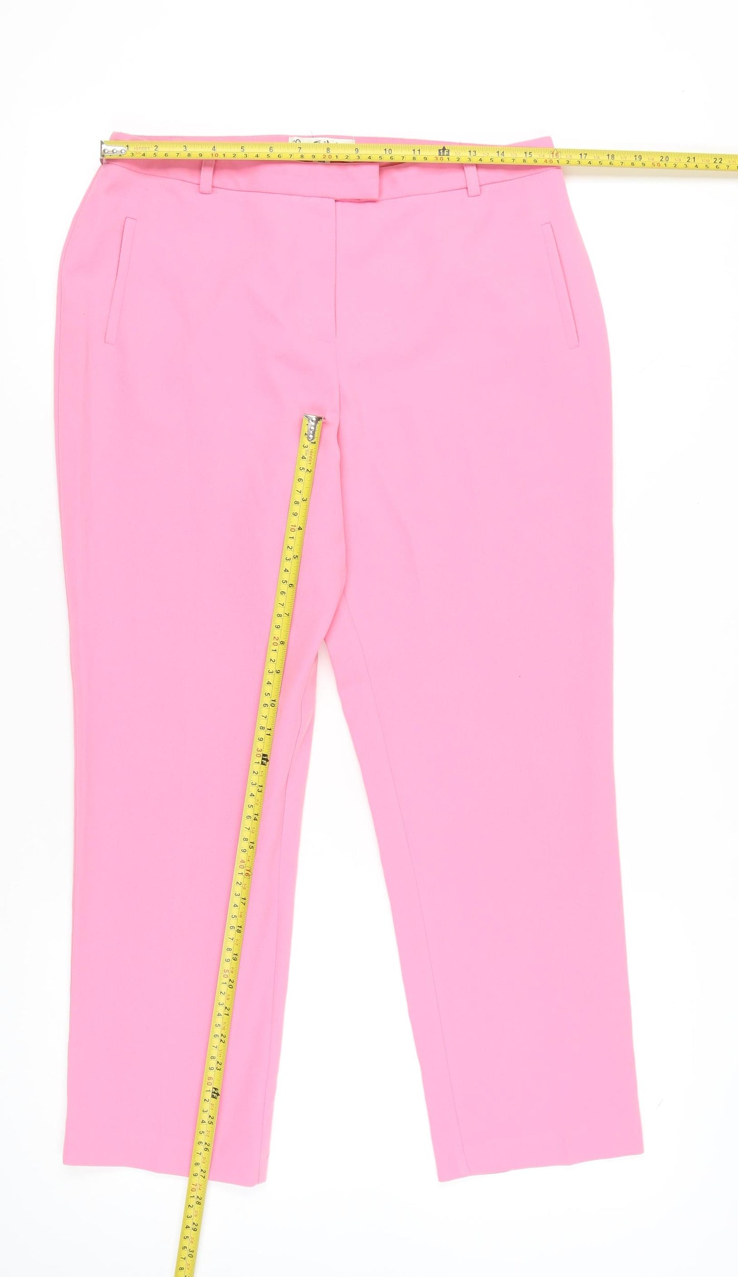 Miss Selfridge Womens Pink Size 14 Straight Leg Trousers