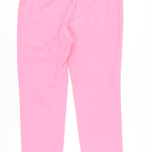 Miss Selfridge Womens Pink Size 14 Straight Leg Trousers