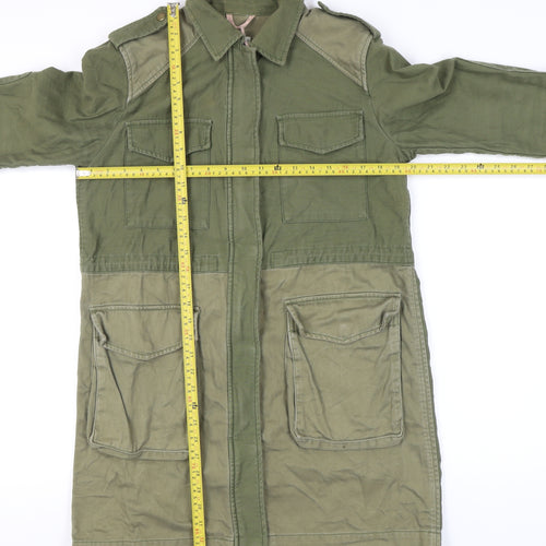 GAP Women Petite Green Cotton Military Jacket Size S