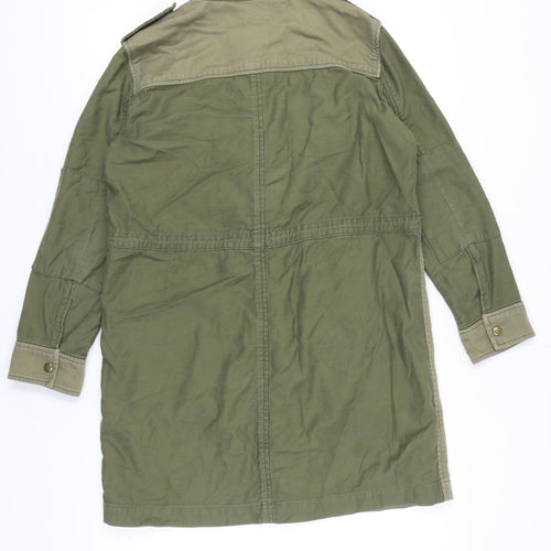 GAP Women Petite Green Cotton Military Jacket Size S