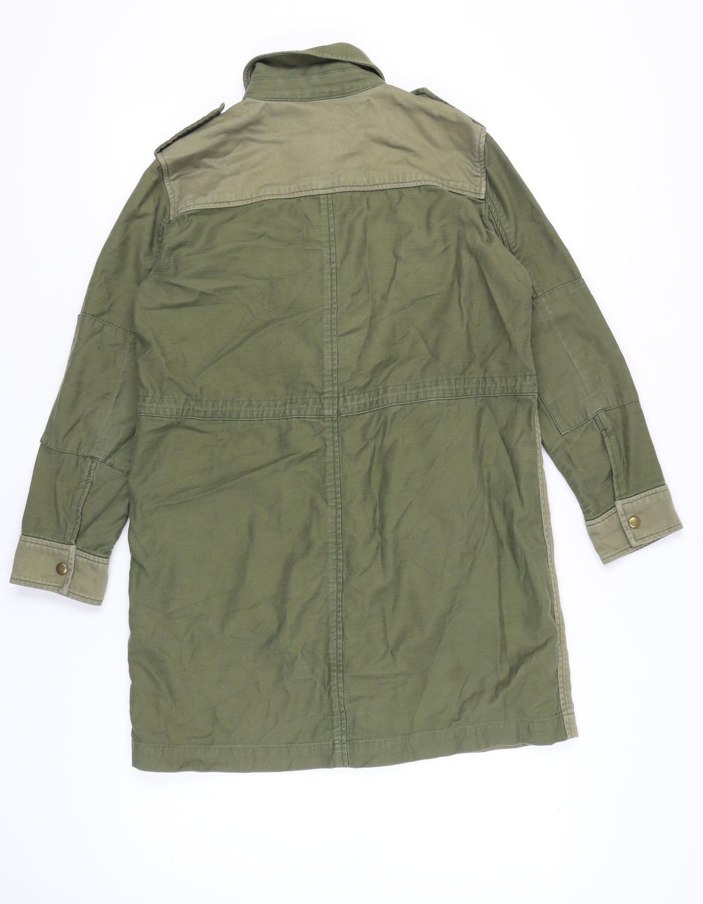 GAP Women Petite Green Cotton Military Jacket Size S