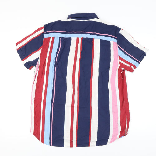 Jack & Jones Men’s Multicoloured XL Striped Short Sleeve Button-Up Shirt