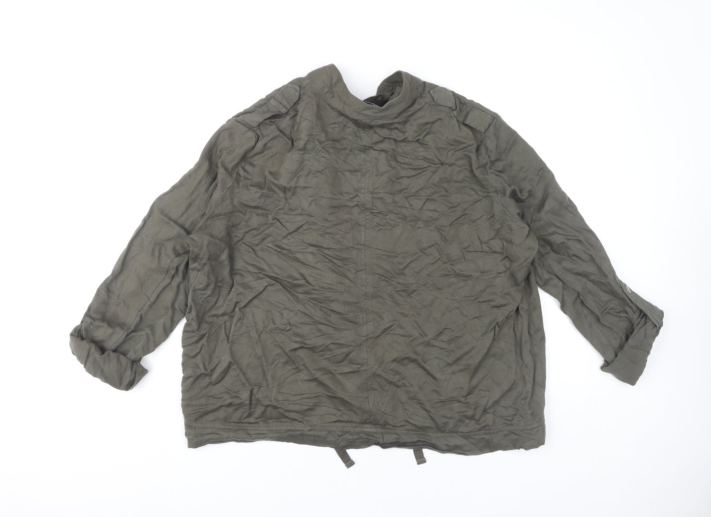 Dorothy Perkins Women’s Green Viscose Biker Jacket Size 18