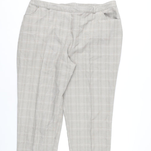 Marks and Spencer Women’s Grey Checked Trousers UK 22 Plus Size