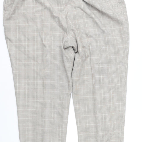 Marks and Spencer Women’s Grey Checked Trousers UK 22 Plus Size