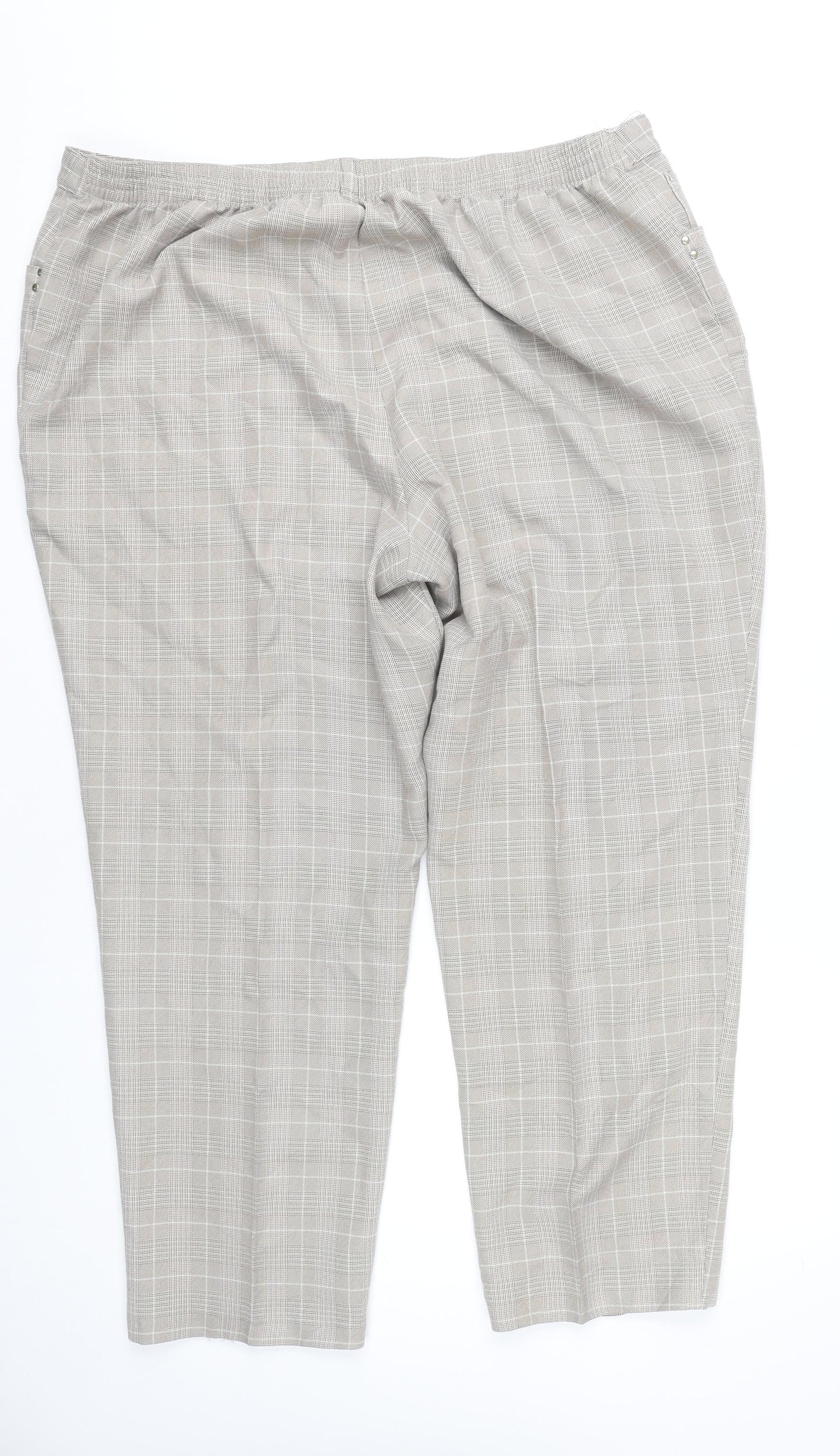 Marks and Spencer Women’s Grey Checked Trousers UK 22 Plus Size