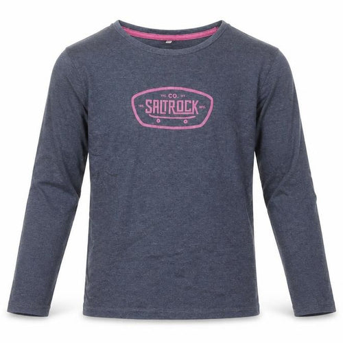 Saltrock Girls Blue Long Sleeve Graphic T-Shirt 9-10 Years Cotton
