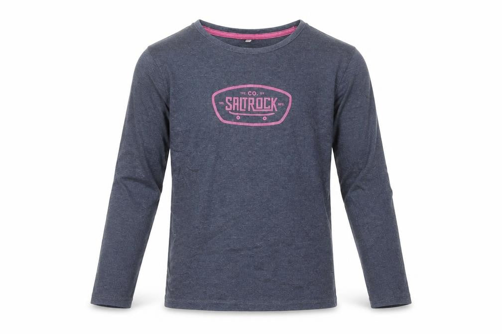 Saltrock Girls Blue Long Sleeve Graphic T-Shirt 9-10 Years Cotton