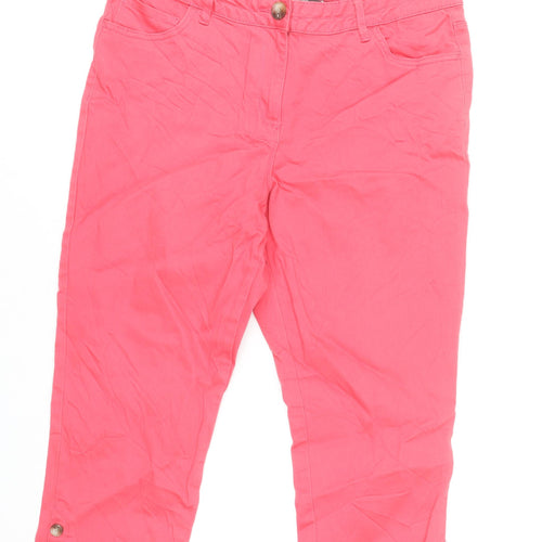 Bonmarché Women’s Pink Capri Trousers Size 12 Cotton Blend