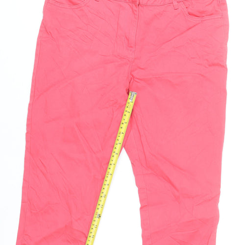 Bonmarché Women’s Pink Capri Trousers Size 12 Cotton Blend