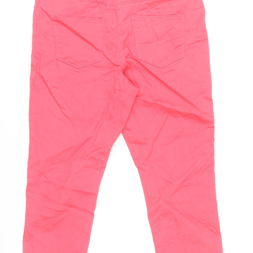 Bonmarché Women’s Pink Capri Trousers Size 12 Cotton Blend