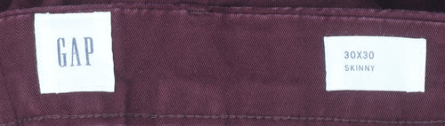 GAP Men’s Red Chino Skinny Trousers 30x30 Cotton Blend