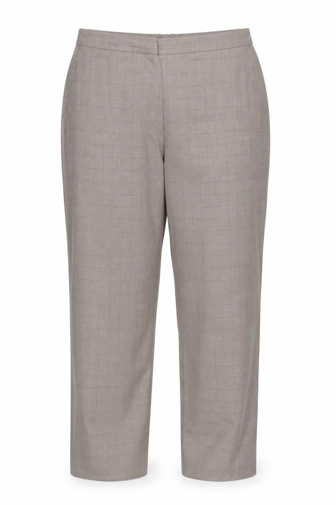 BHS Women’s Petites Brown Check Trousers Size 18 Elastic Waist