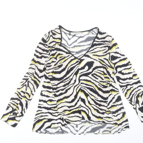 Zara Basic Womens Multicoloured Animal Print Blouse S Viscose Tunic