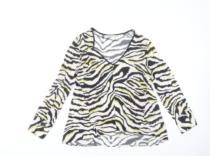 Zara Basic Womens Multicoloured Animal Print Blouse S Viscose Tunic
