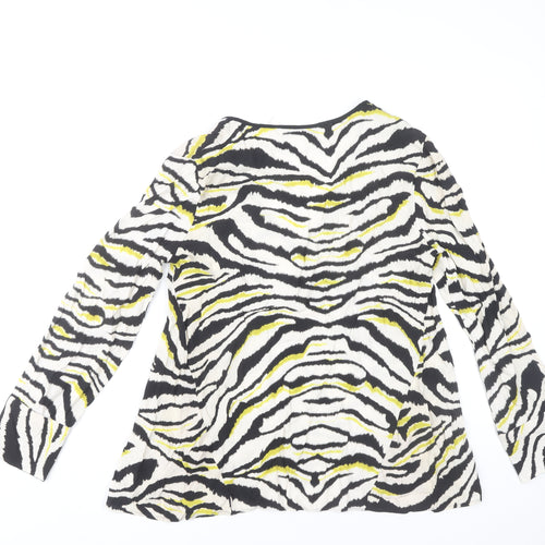 Zara Basic Womens Multicoloured Animal Print Blouse S Viscose Tunic