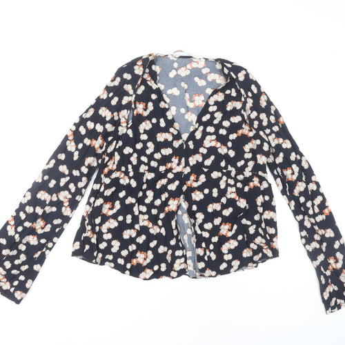 Zara Women’s Multicoloured Floral Wrap Blouse Size 8