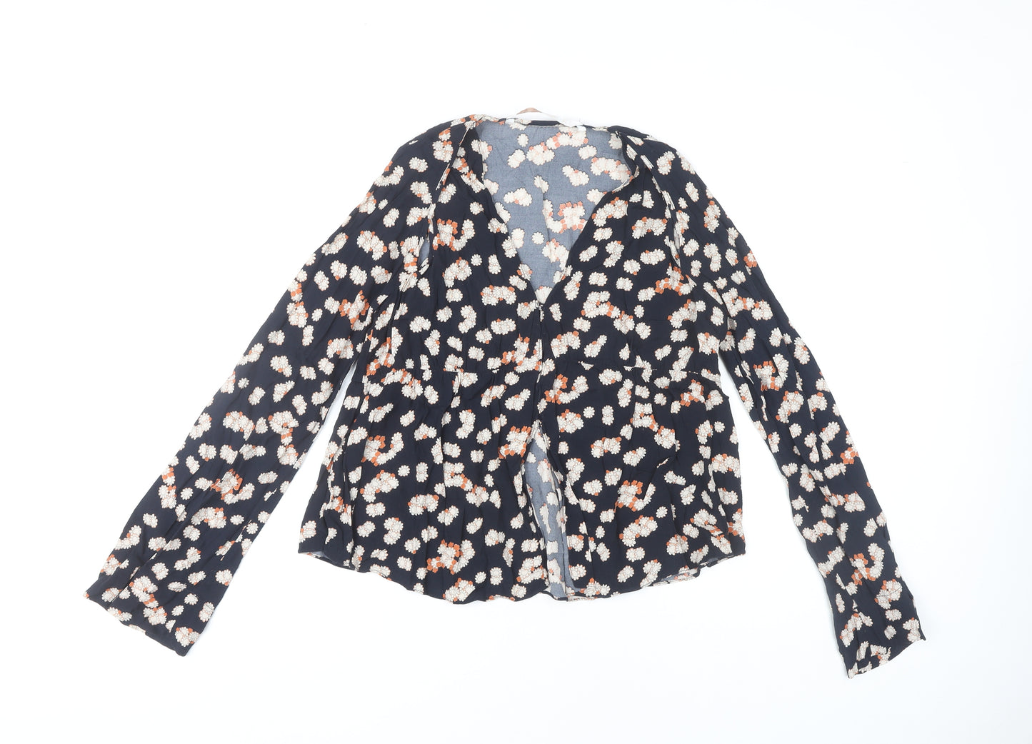 Zara Women’s Multicoloured Floral Wrap Blouse Size 8