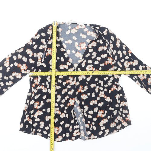 Zara Women’s Multicoloured Floral Wrap Blouse Size 8