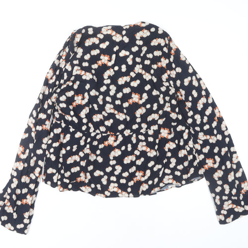 Zara Women’s Multicoloured Floral Wrap Blouse Size 8