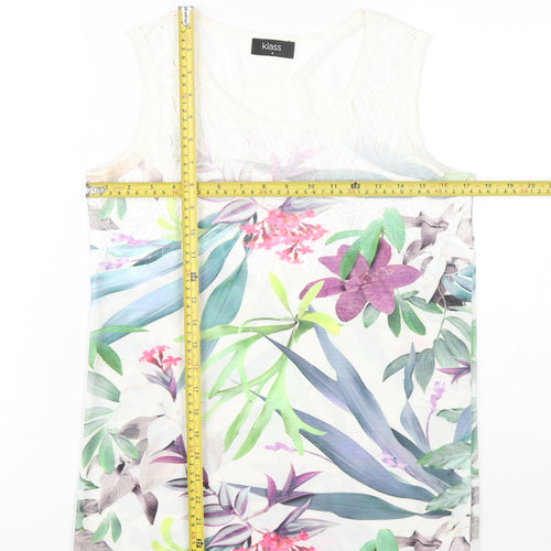 Klass Womens Multicoloured Floral Tank Top Scoop Neck Summer S
